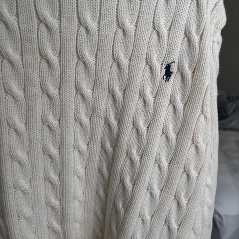 Ralph Lauren Cream Cable Knit Sweater xxl (fits like mens L)